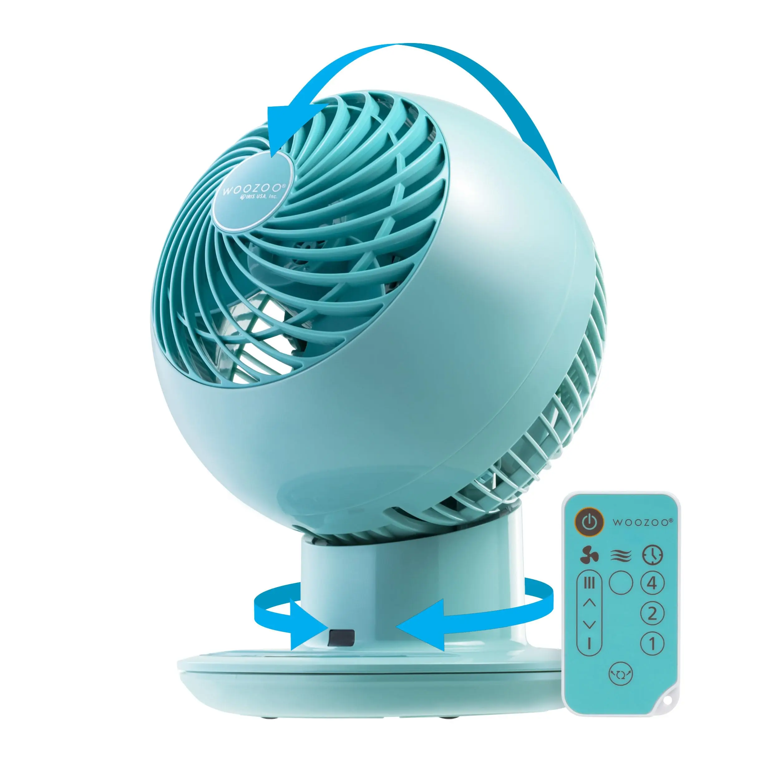 

Compact Personal Oscillating Circulator Fan with Remote, Blue