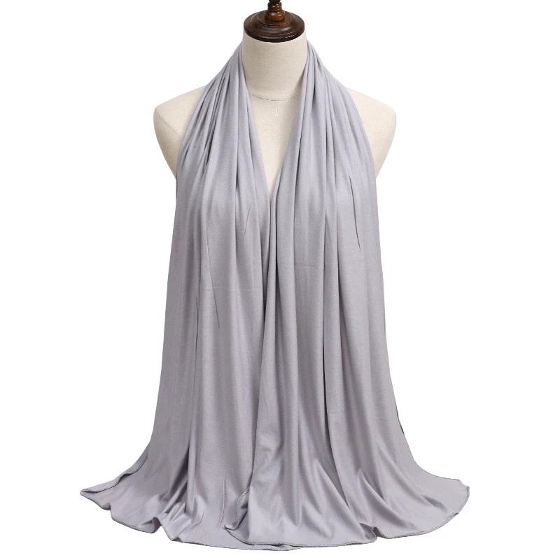 thumbnail image 1 of 2023 Nuevo pañuelo hijab de algodón modal, chal musulmán largo, turbante suave liso, pañuelo para la cabeza para mujer, diadema africana de 170 x 60 cm, 1 of 5