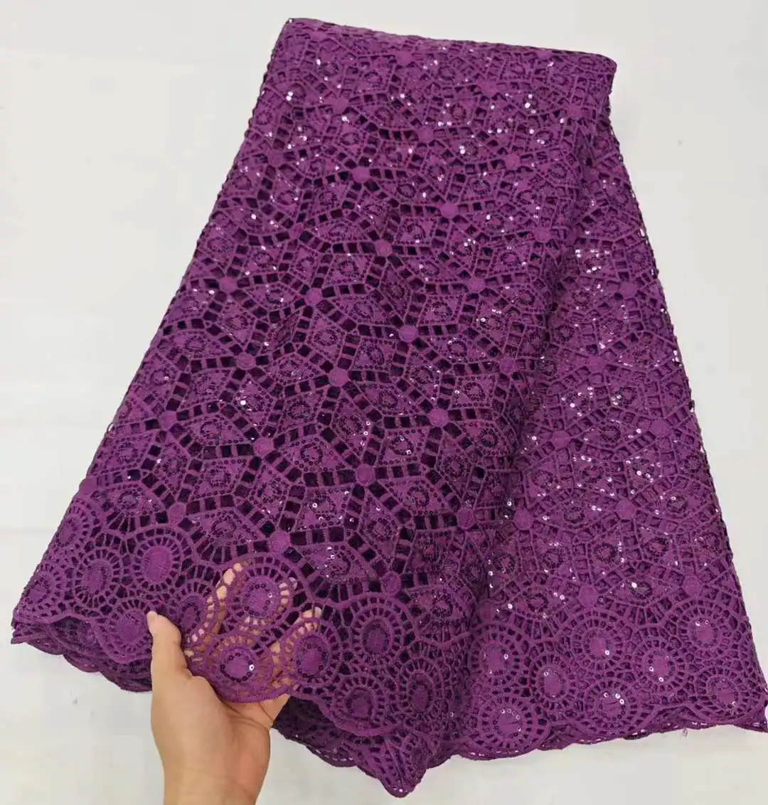 High Quality French Sewing Material African Guipure Lace Cord Fabric Nigeria Water Soluble Wedding Bridal Women Dress