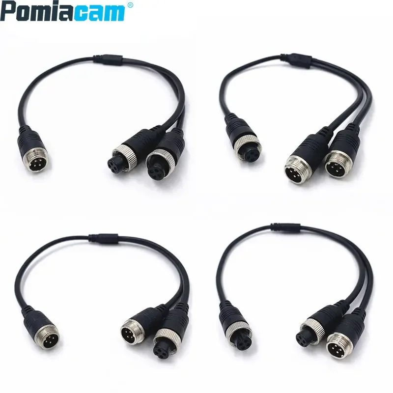 

1Pcs M12 4Pin Cable Adapter for CCTV Camera Connector 4 Types Aviation Head to Aviation Head Male/Female Extension Y Splitter