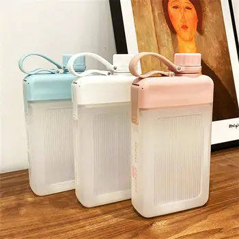 휴대용 심플 물컵 플랫 스퀘어 물컵, 야외 여행 휴대용 포켓 물병, 크리에이티브 플랫 스포츠 물병