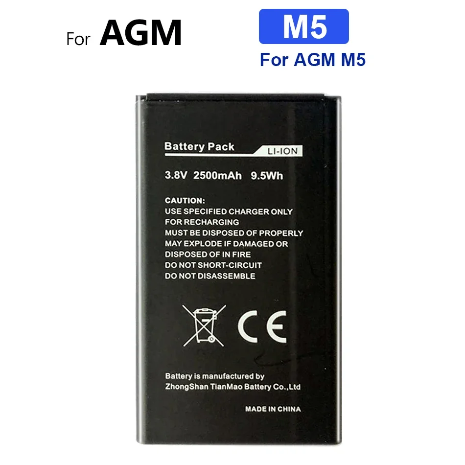 Batteria Sostitutiva Per Telefono Cellulare Di Alta Qualità M 5 Per Batterie Smartphon Agm M5 2500Mah