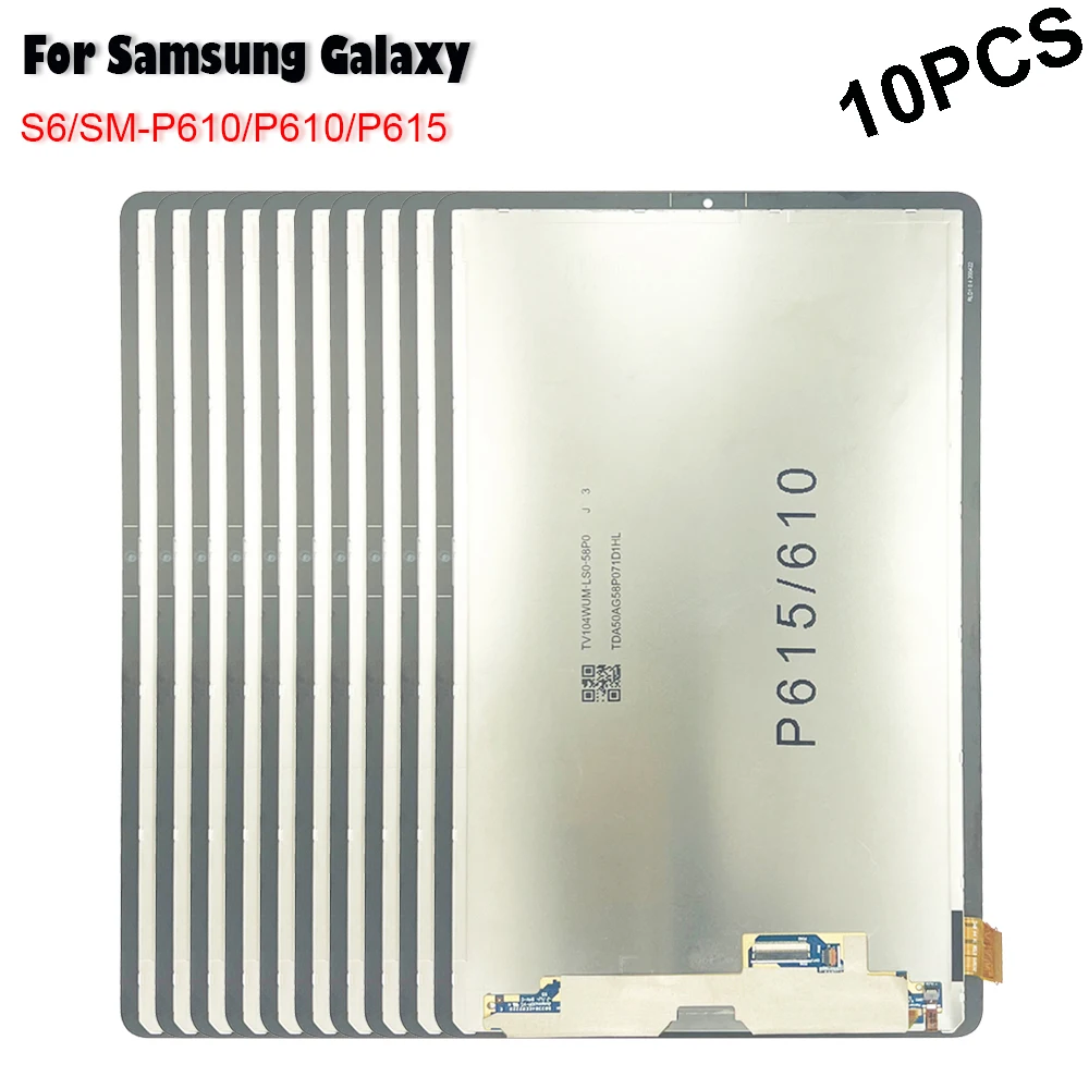 

10PCS New For Samsung Galaxy Tab S6 Lite 10.4 P610 P615 P615N P617 LCD Screen Display Touch Glass Digitizer Assembly Replacement