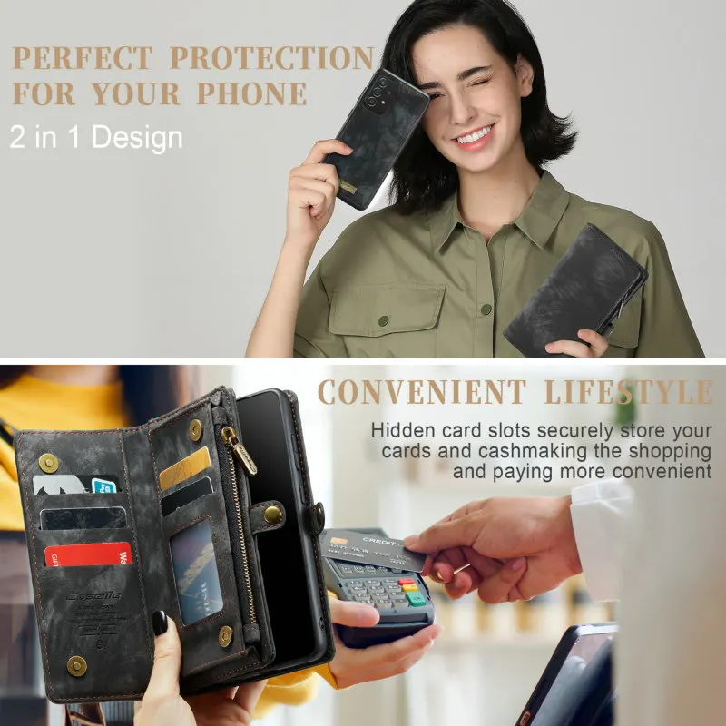 Case For Samsung A12 A13 A72 A14 5g S22 S21 S20 S10 Plus Note 20 Case Galaxy S21FE S21 Ultra Case Lanyard Wallet CaseMe