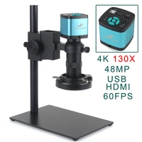 4K 48MP HDMI USB Industrial Digital Video Microscope Camera Monocular 130X Zoom C-Mount Lens For PCB Phone Repair Soldering 1