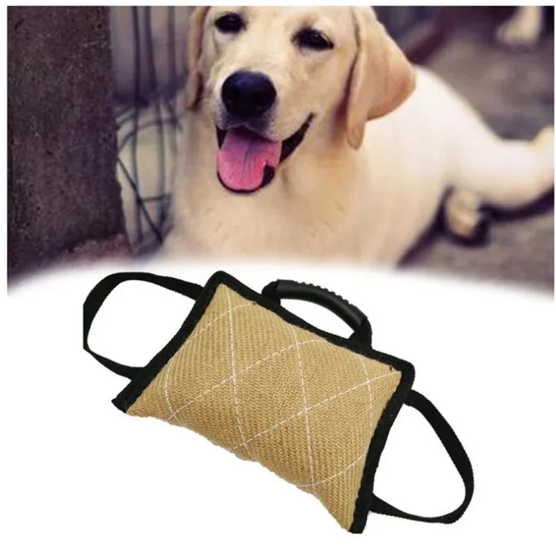 Durable Dog Training Bite Tug Pillow Sleeve with 2 Rope Handle for Training Malinois German Shepherd Rottweiler Pet Chewing Toy