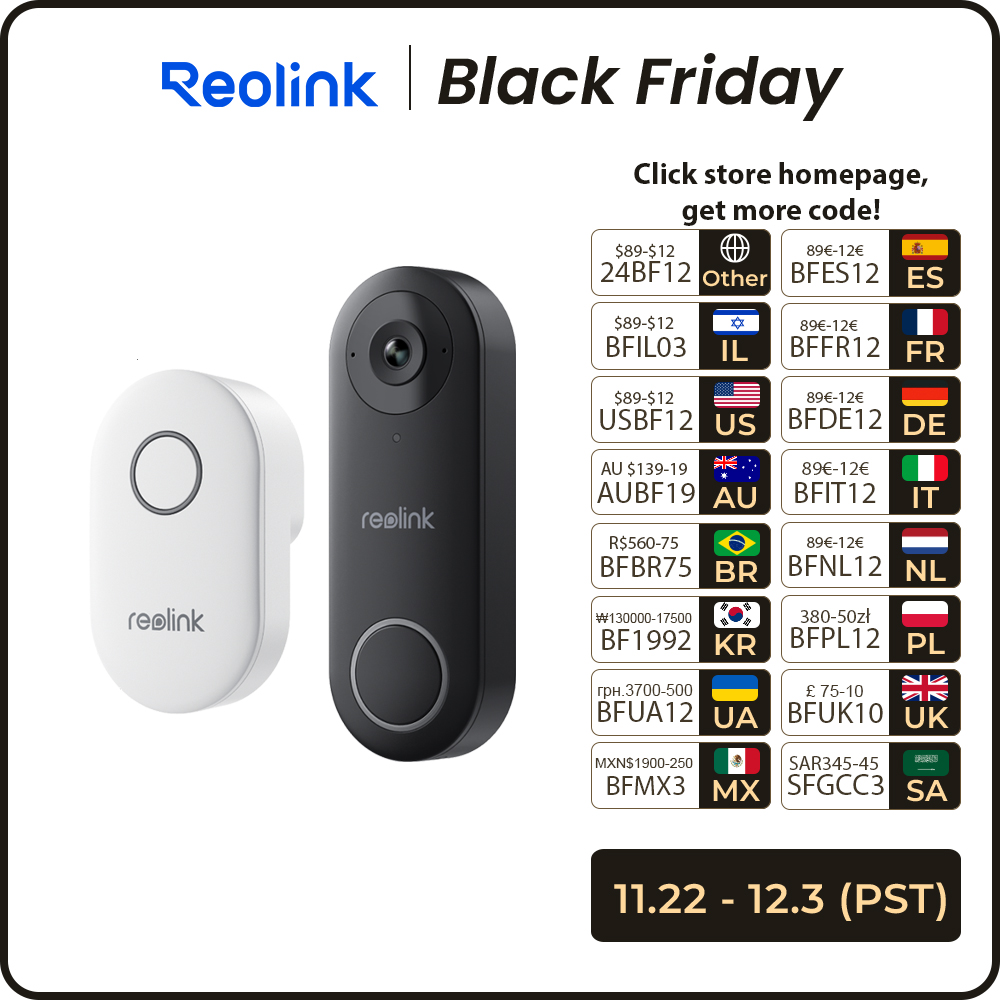 Reolink 2K+ WiFi Video Doorbell Smart Outdoor Home Video Intercom Human Detection Wired PoE Door Bell with Chime Support Alexa