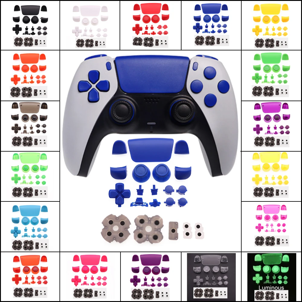 Pulsanti Set Completo L1 R1 L2 R2 Trigger D-Pad Per Controller Ps5 Thumb Sticks Joystick Cap Gomma Conduttiva