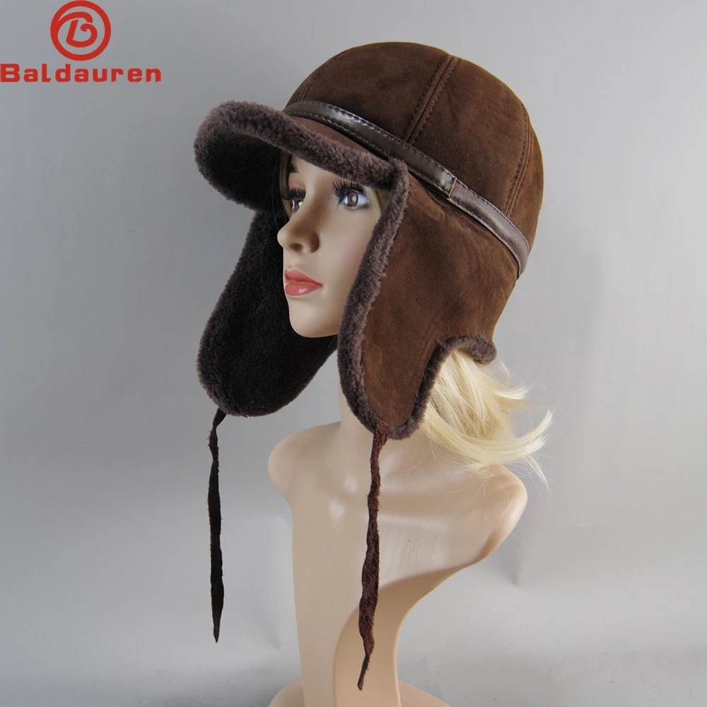 Hot High Quality Real Fur Hat Lamb Wool Winter Bomber Hats For