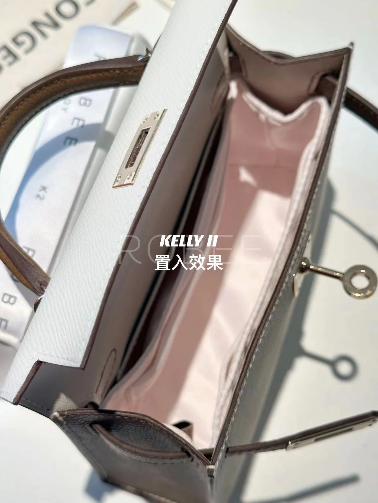 ROBEE For H Mini Kelly II Organizer Insert mini Waterproof Design Satin fabric Premium Fits handbag innerbag 5