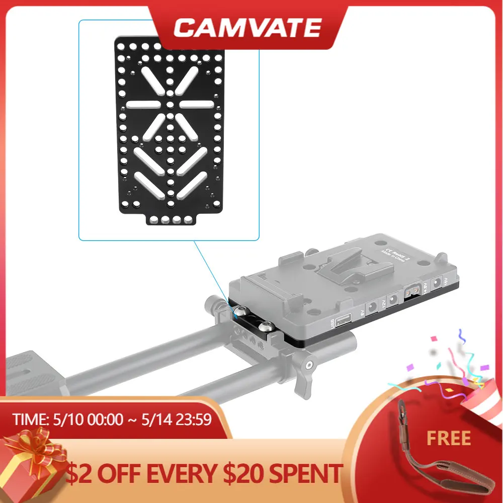Camvate Aluminum Camera Cheese Plate Battery Backboard For Dslr Camera
