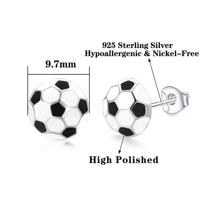 StoryMidir Baseball/Football/Basketball/Volleyball Earrings 925 Sterling Silver Hoop Earrings Hypoallergenic Cool Sports Earrings Jewelry Gifts for