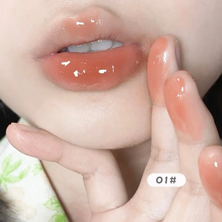 thumbnail image 1 of Gege Bear Flower Language Honey Heart Lipstick Love Shiny Moisturizing Light Color Watery Lipstick Jelly Look on Your Lips, 1 of 5