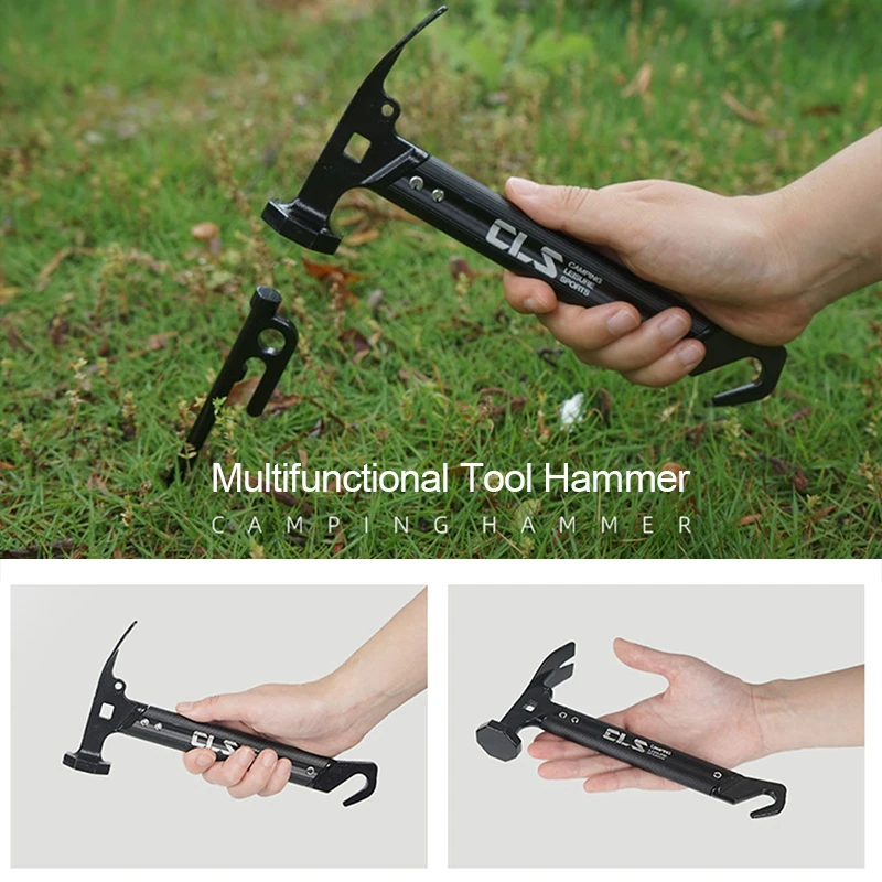 AluminumTentStakeHammerRemoverPullerOutdoorCampingMiniTent