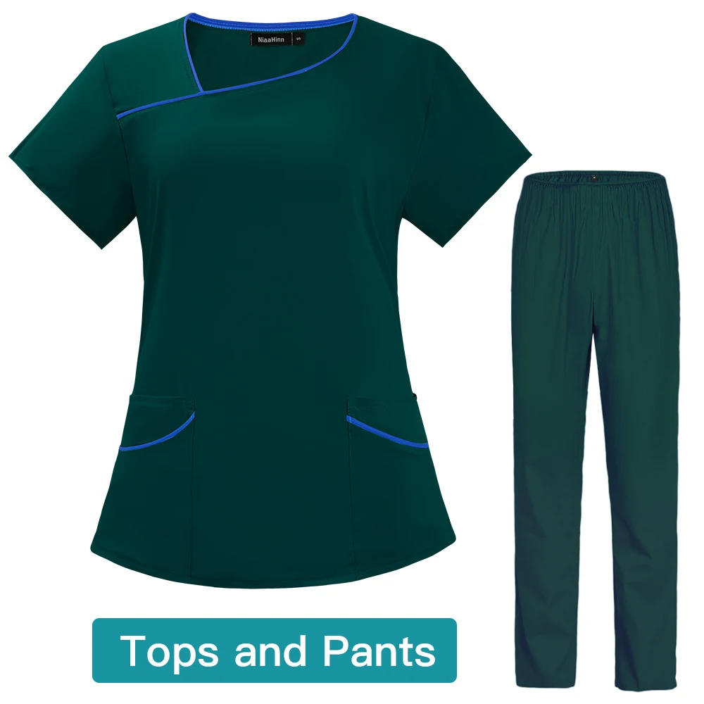 Breathable Pet Grooming Work Clothes Hospital Doctor Suits Lightweight Elasticity Nursing Uniforms Dental Clinic Nurse Workwear