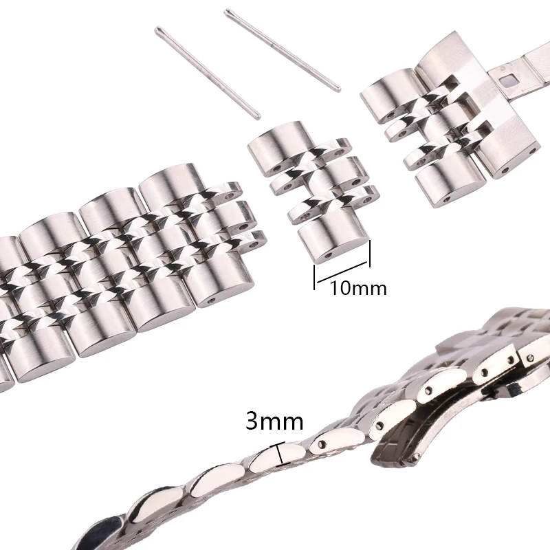 Elegant Two-Tone Stainless Steel Watch Bracelet