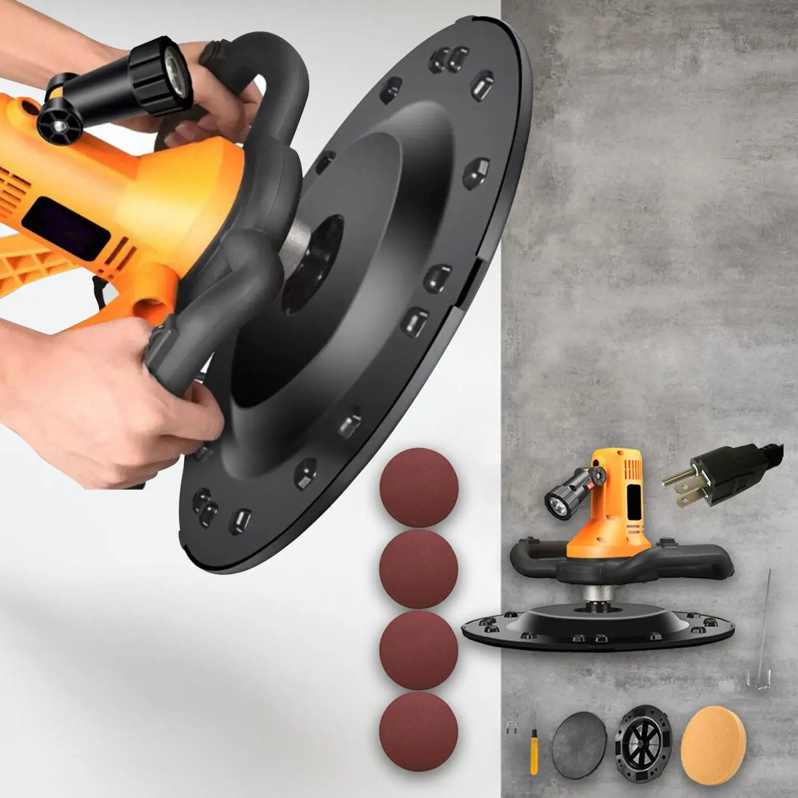 1680W Concrete Power Trowel with Mixing Rod Two Handle Concrete Mixers Handheld Wall Smoothing Polishing Machine for Concrete 4