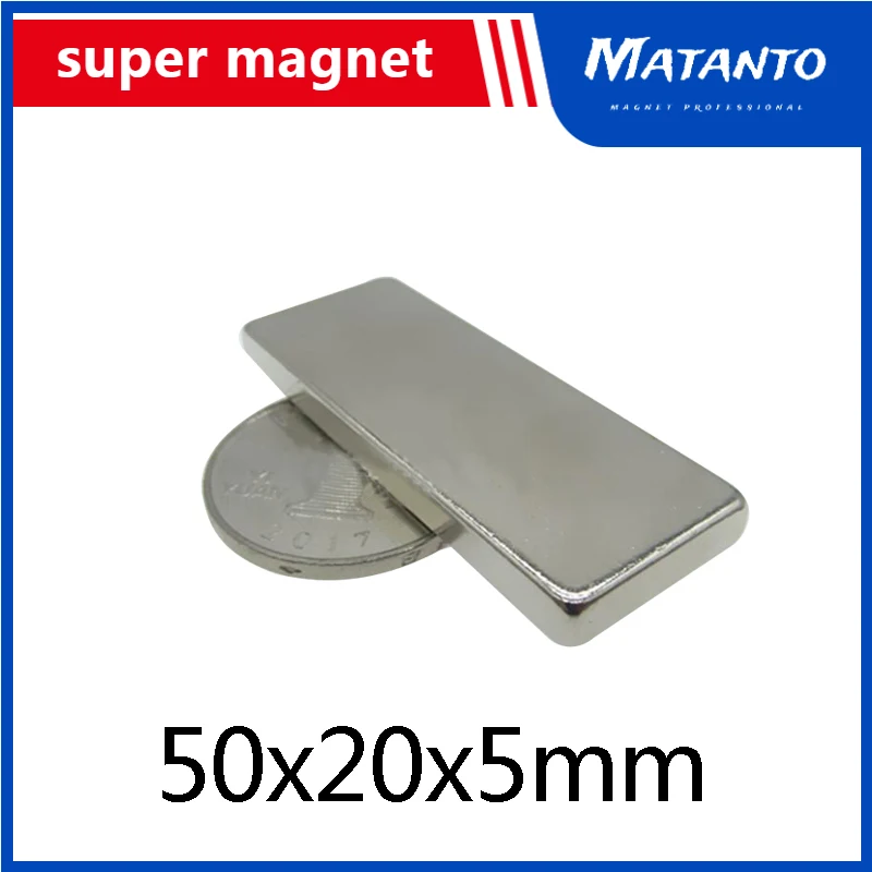 

3/5/20PCS 50x20x5 N35 Powerful Quadrate Magnets 50mmX20mm Neodymium Magnet 50x20x5mm Strong NdFeB Permanent Magnetic 50*20*5