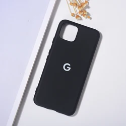 Liquid Silicone TPU Soft Back Bumper Case - Durable & Stylish Protective Cover - Pixel 4XL (Black)
