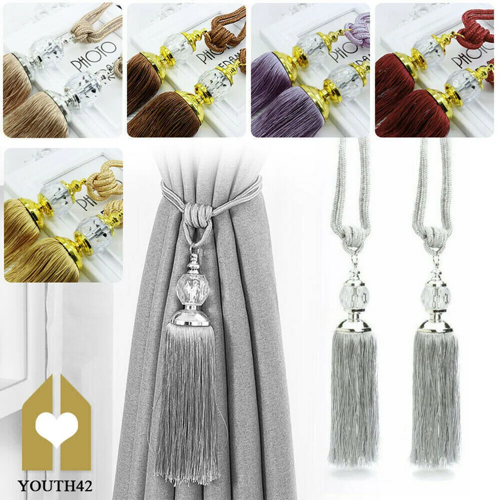 2pcs Curtain Tiebacks Luxury Curtain Tie Backs Tassels Hold Backs Rope Tassel Tiebacks Beaded Ball Decor Curtain Decoration curtain accessories,curtain tiebacks