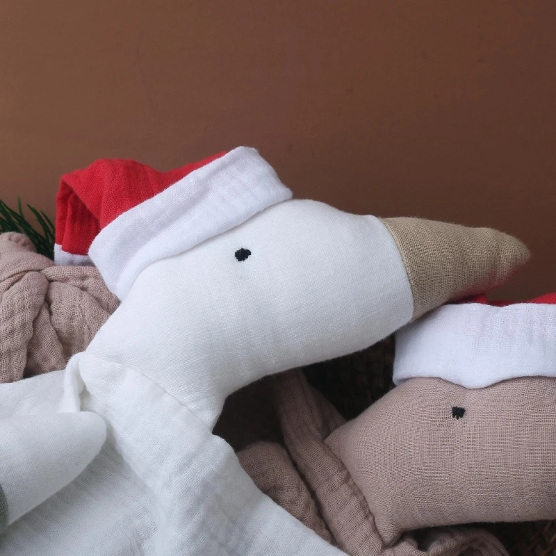 Cotton Muslin Baby Towel Stuffed Rabbit Newborn Cuddling Appease Towel Sleeping Security Blanket Face Kids Christmas Gift
