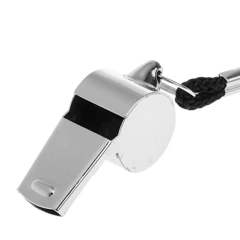 Steel Whistles Referee Sport Rugby Metal Whistle With Rope Party Training Soccer Football Basketball Cheerleading Tool
