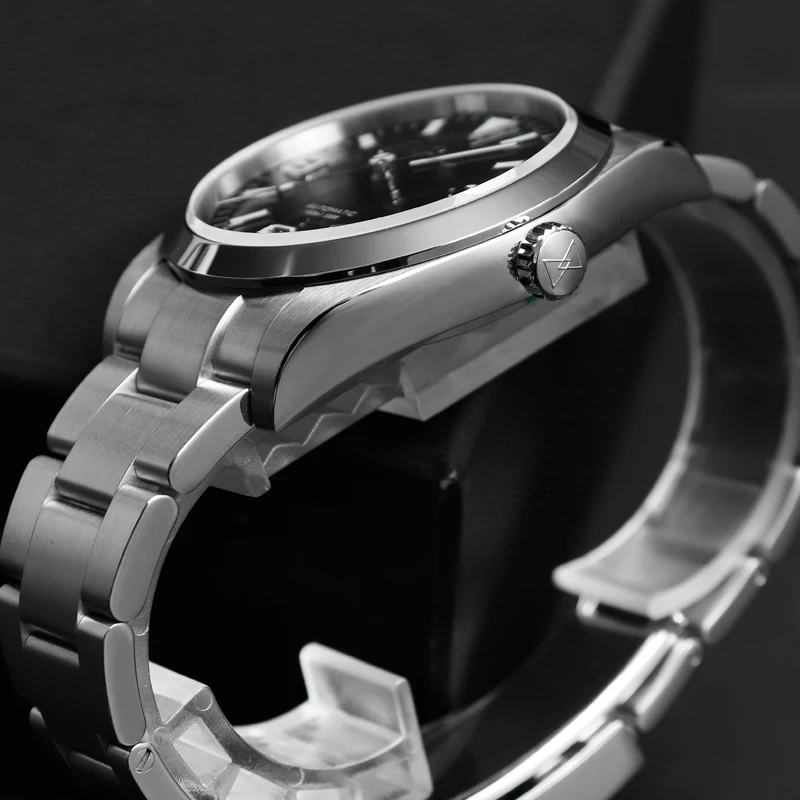 Cronos EX 다이버 기계식 남성용 시계, 39mm 오토매틱 사파이어 유리 부시드 팔찌 10ATM L6016