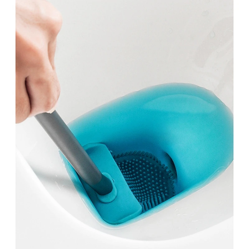 Silicone Toilet Brush Toilet Brush Holder With Wall Mounting & Turbo Drying