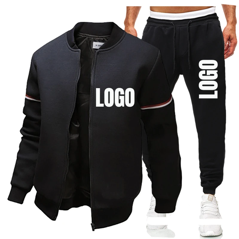 Jackets Sweatpants Male Set Arm Stripes Coat Pants Men's Tracksuit Casual Sportswear Casual Fashion New Men's Clothing tb thom men s casual blazer fashion stripes design suit jackets two button autunm winter business formal tb male suit