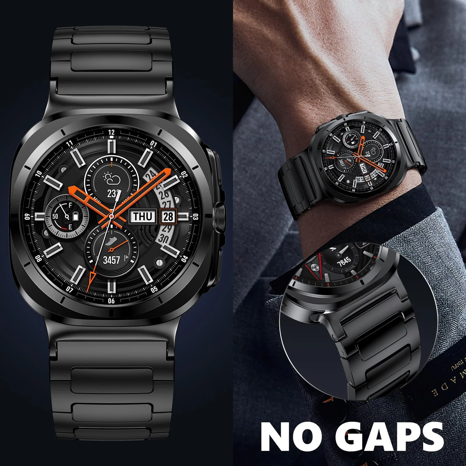 حزام معدني فاخر لساعة سامسونج جالاكسي الترا 47 ملم...