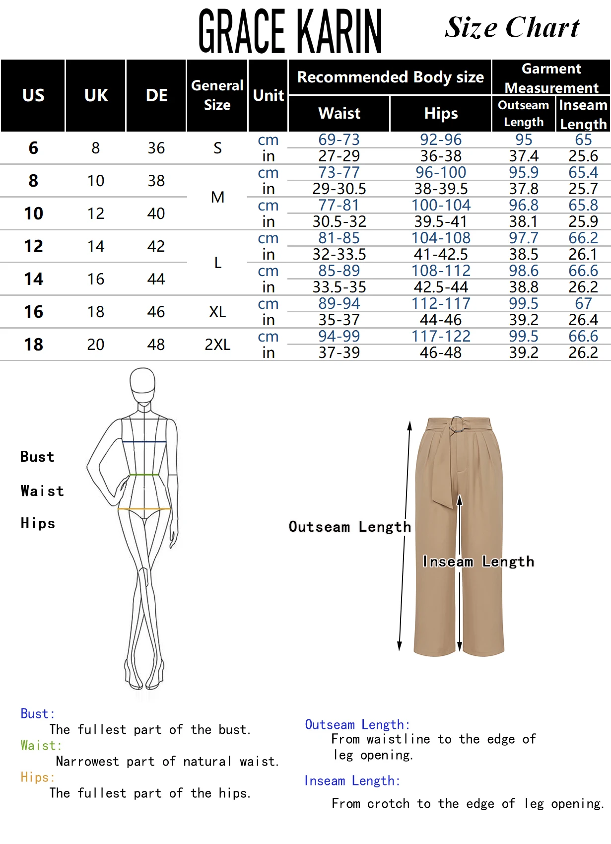 GK Women Straight Leg Capris OL Elastic Waist Cropped Length Pants With Belt Pockets Decor Fashion Office Lady Casual Trousers