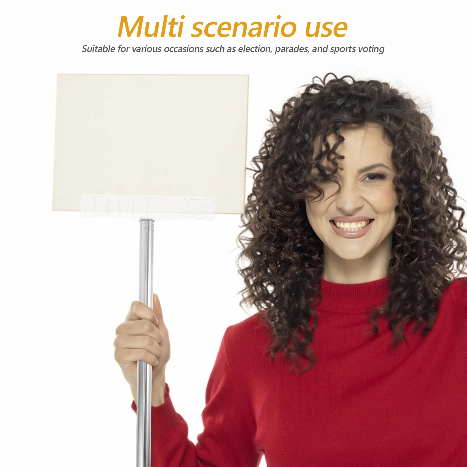 휴대용 표지판 기둥 스테인레스 스틸 40cm 휴대용 디스플레이 스탠드 선거 스포츠 퍼레이드 야외용 홀더
