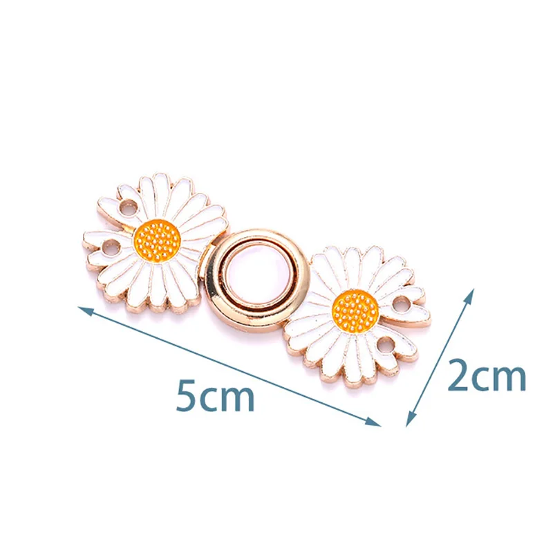 Reusable Metal Flower Buttons Pearl Snap Fastener Pants Pin Retractable Sewing-on Buckles for Jeans Fit Reduce Waist Accessories