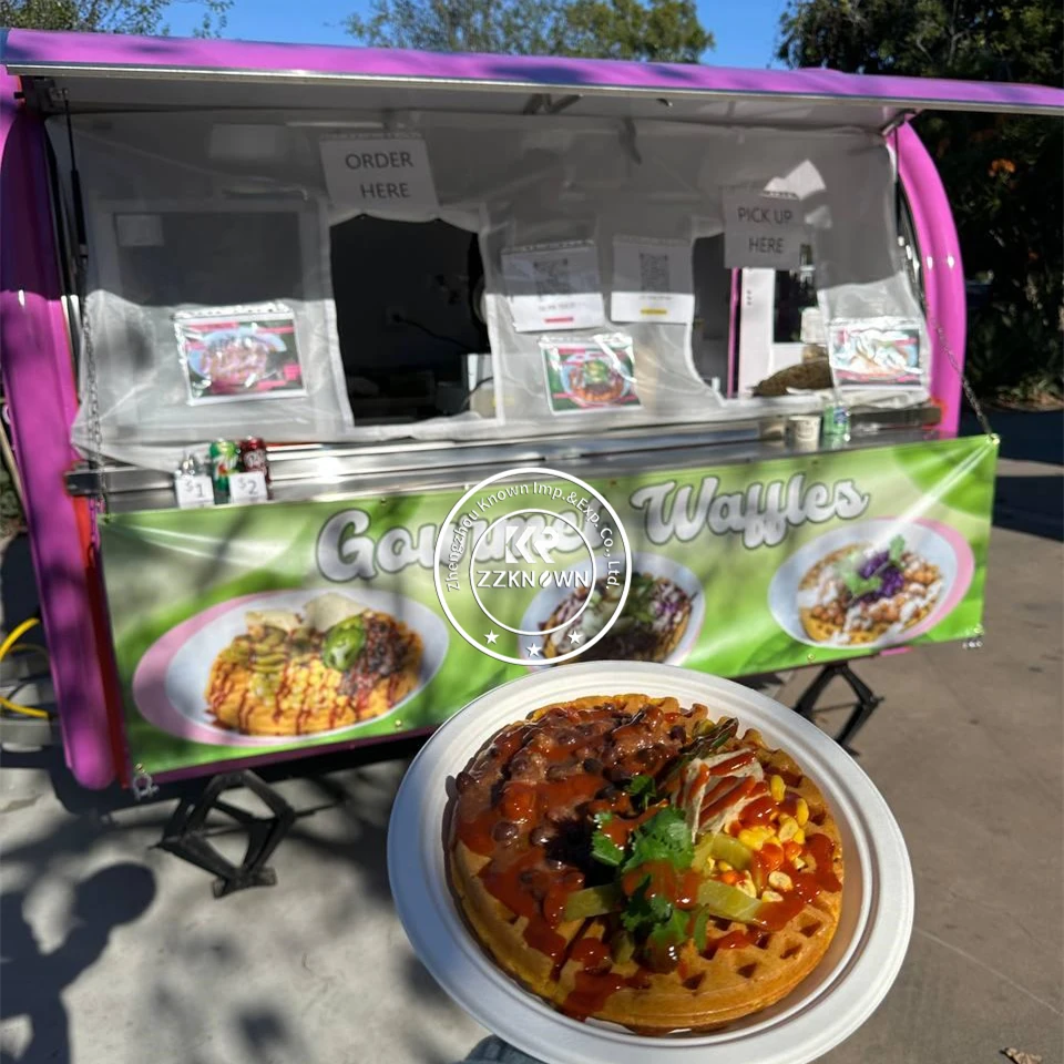 2024 Best Selling Outdoor Mobile Food Truck With Full Kitchen Pizza Food Trailer Customized Snack Waffles Hot Dog Cart For Sale