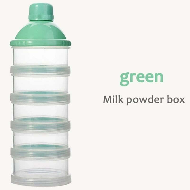 Infant Formula Dispenser 4/5 Separate Sections Baby Storage Box Leakproof Toddler Milk Powder Container