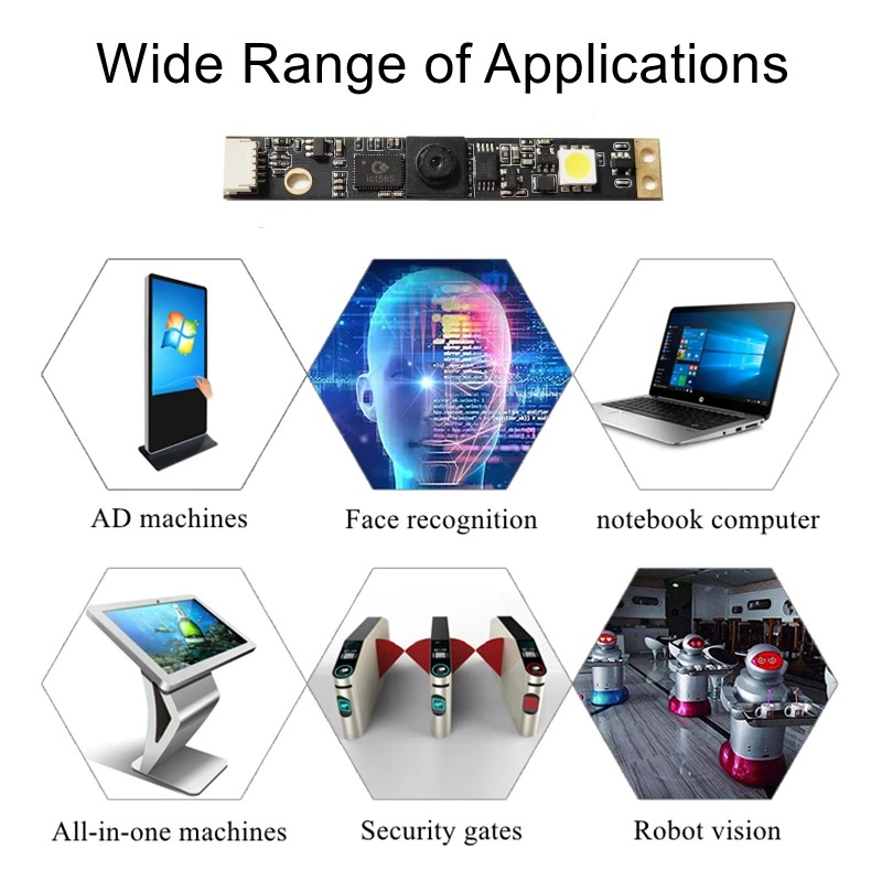 5MP USB Laptop Camera Module Fixed Focus with 76 Degree Wide Angle Lens for Scanning Gun and AIO Machine