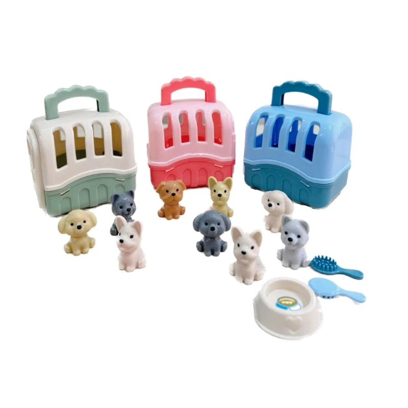 

Dog Carriers Grooming Toy Playset Kids Interaction Dog Raise Toy Party Supply