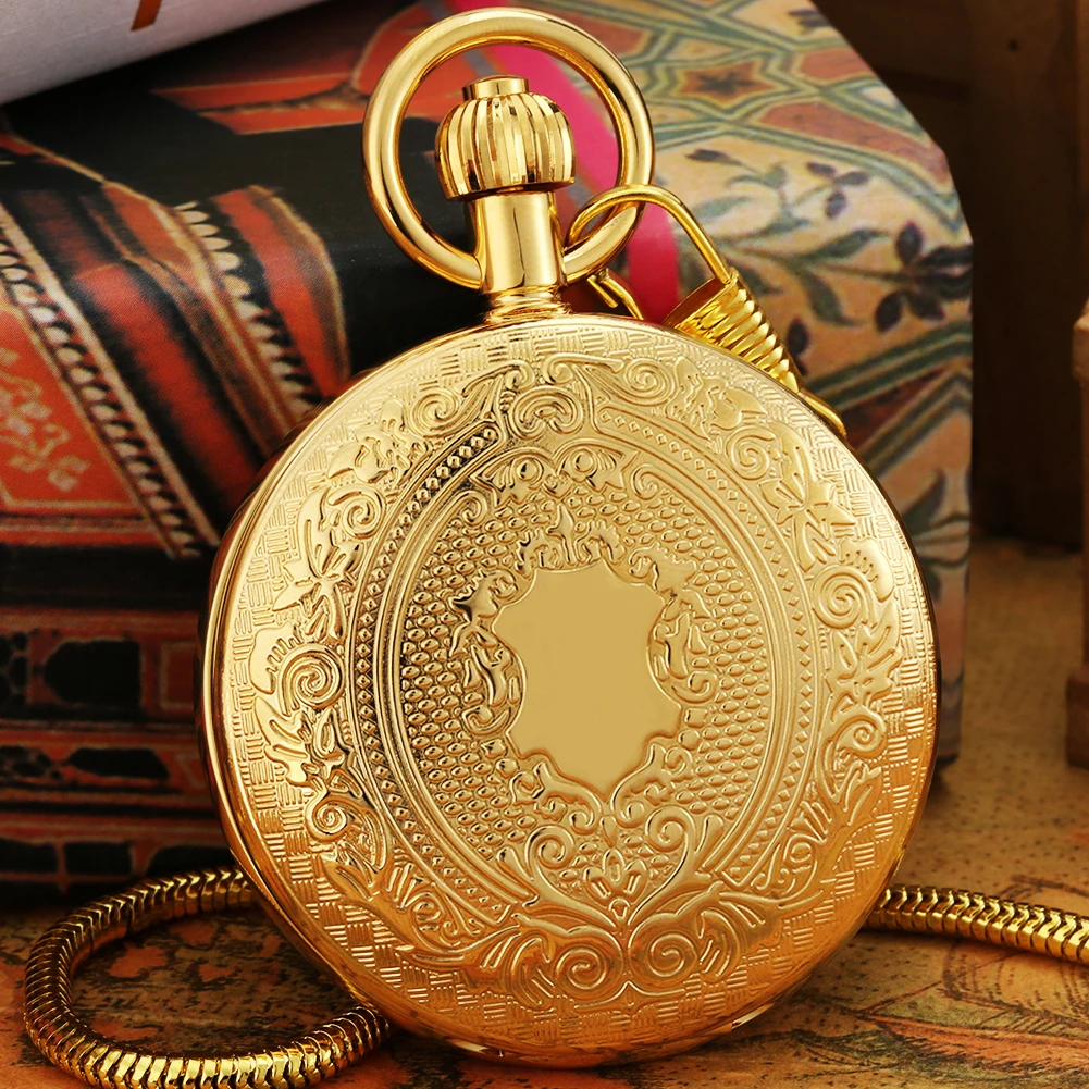 golden-shield-pattern-automatic-mechanical-pocket-watches-copper-shell-pendant-pocket-watch-arabic-numeral-luminous-dial-clocks