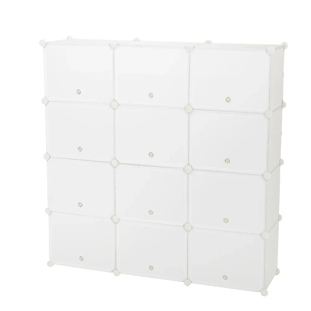 8-Tier Portable 48 Pair Shoe Rack Organizer 24 Grids Tower Shelf Storage Cabinet Stand Expandable for Heels, Slippers, White