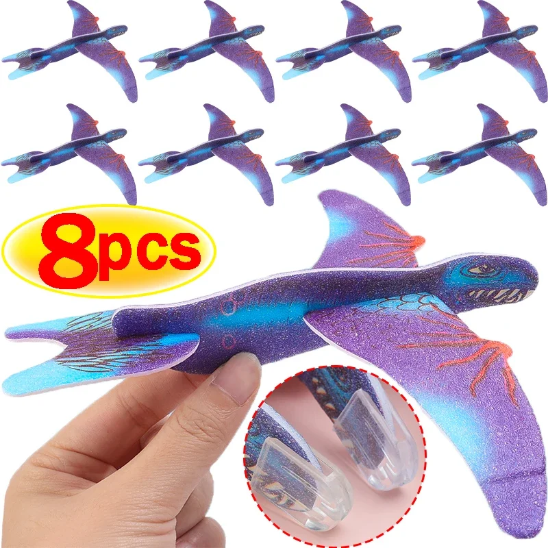 

8/1pcs Hand Throw Flying Glider Toys Children Kids Outdoor Cartoon Foam Dinosaur Airplanes Mini DIY Party Favors Gifts Supplies