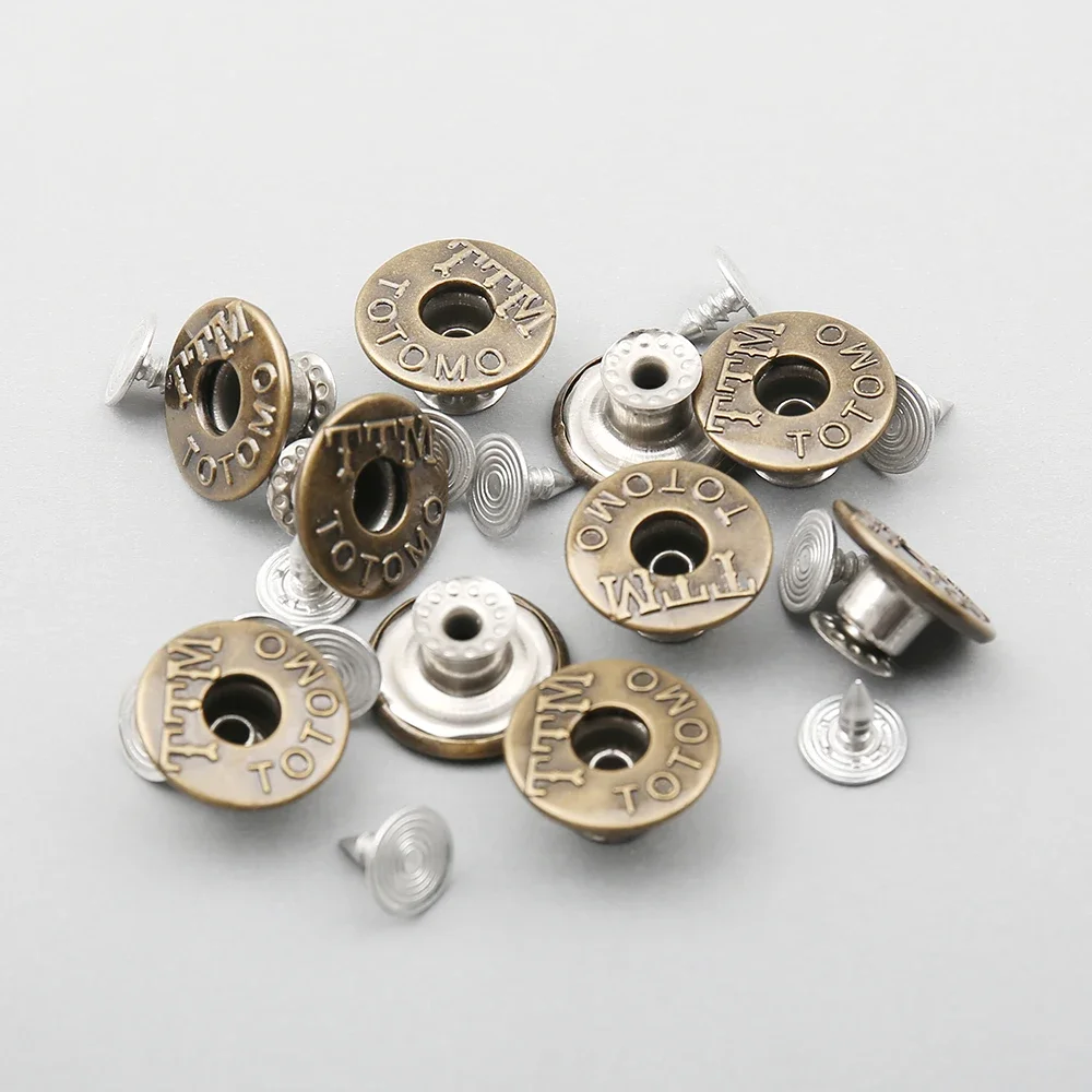 10/20Sets 17mm Brass Jeans Buttons Hollow Shank Button Sewing-Free Change Waist Size Buttons for Garment Sewing Accseeories 4