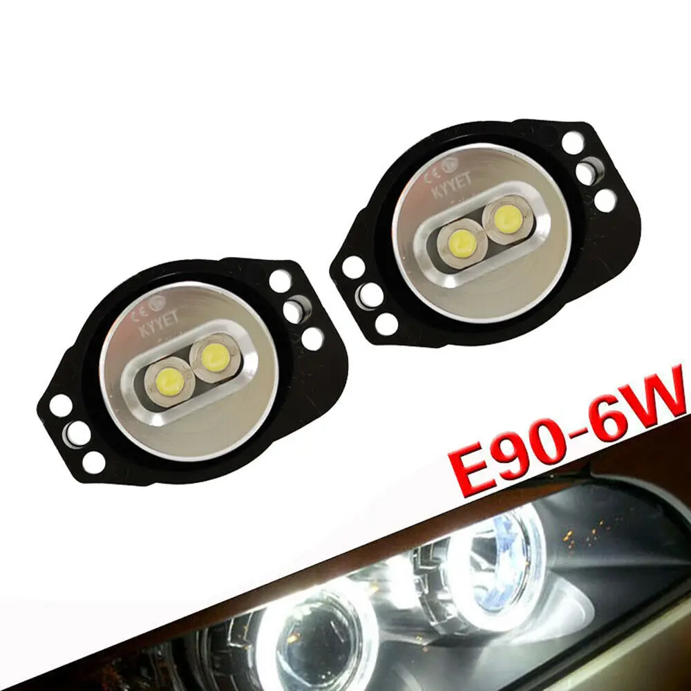 

Светодиодные Габаритные огни Angel Eyes, 2 шт. x 6 Вт, белые лампы без ошибок для BMW E90 E91 3 серии 325i 328i 330i 335i 2005-2008