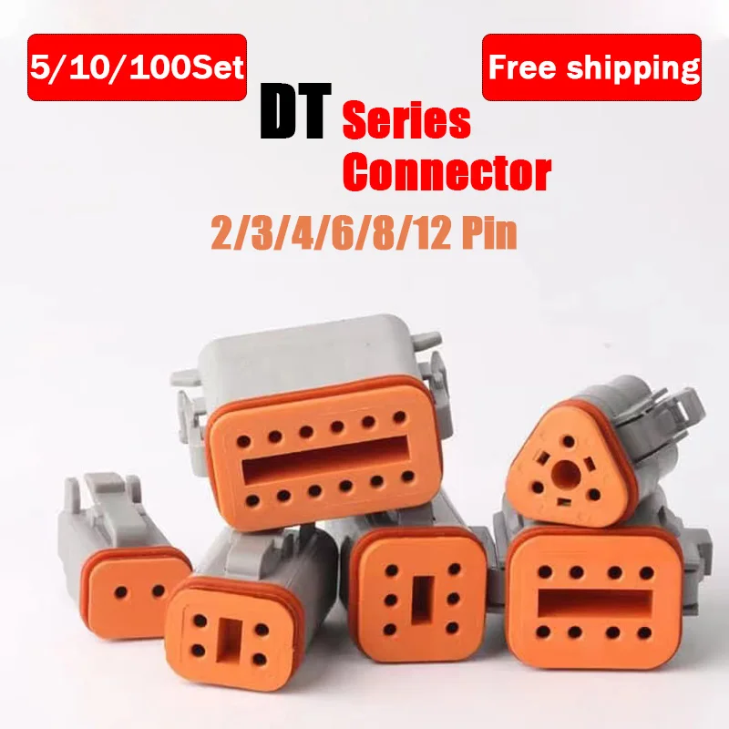 Deutsch Estilo dt Série Conector à Prova Dágua Tomada de Fio Elétrico 12 Pin Dt064s Dt06 Dt04 10 100set