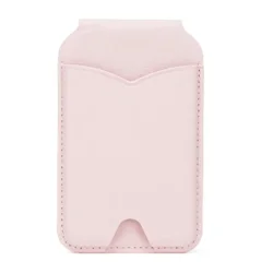 Deluxe Magnetic Leather Wallet with Makeup Mirror and Foldable Stand (Pink)