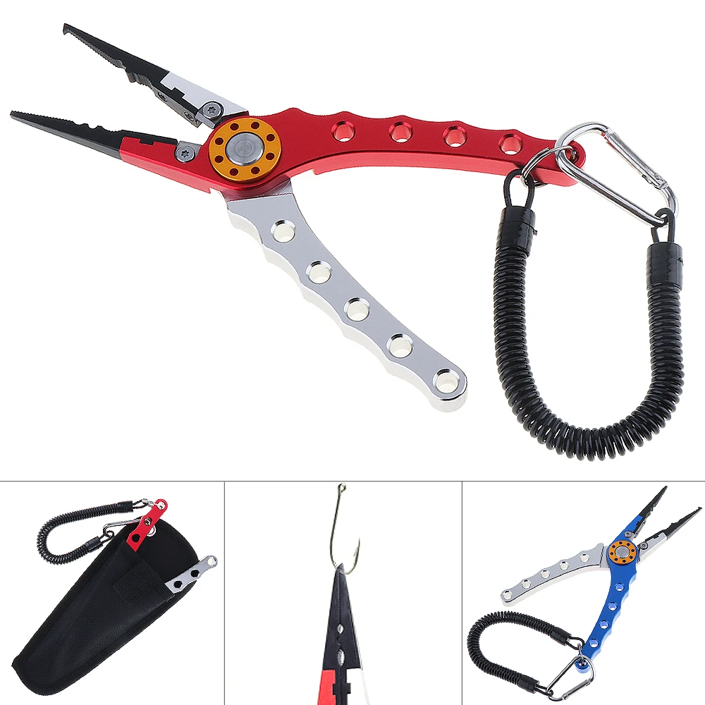 

Aviation Aluminum Multifunction Stainless Steel Fishing Pliers Scissors Line Cutter Remove Hook Fishing Tackle