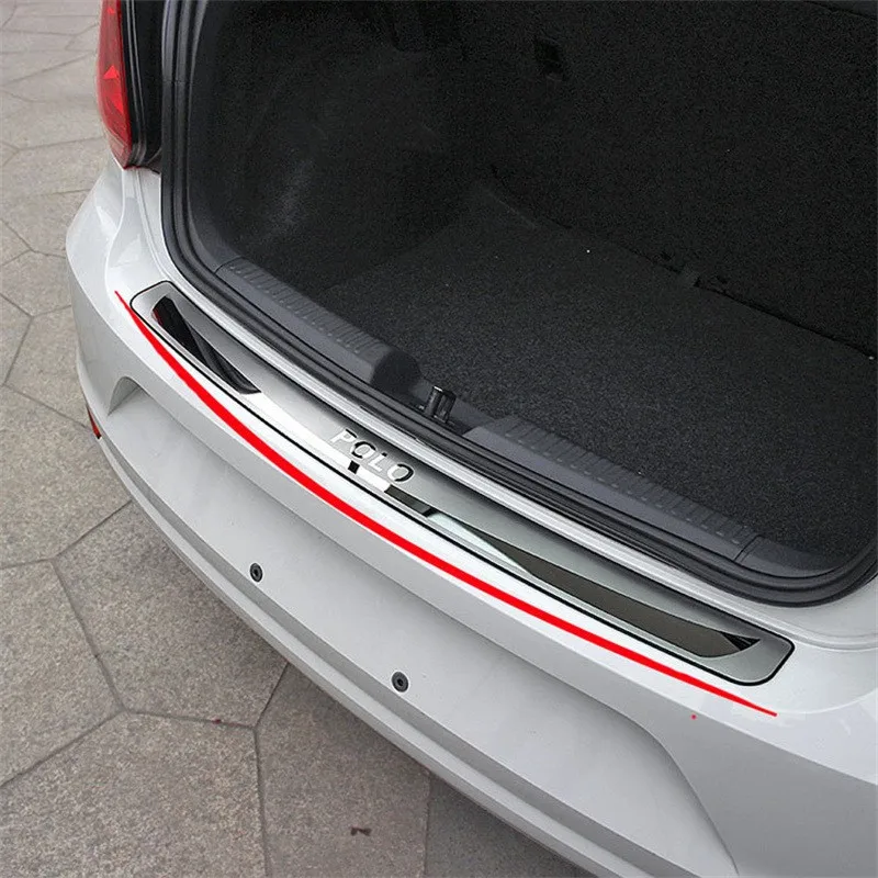 

Автомобильные аксессуары для Volkswagen Polo 2011-2013-2015-2019 протектор на порог заднего бампера, протектор на порог, багажник, протектор, отделка, автомобильные наклейки