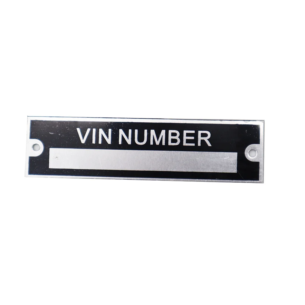 Simple CAR Serial Number VIN Plate Blank VIN PLATE For Trailer
