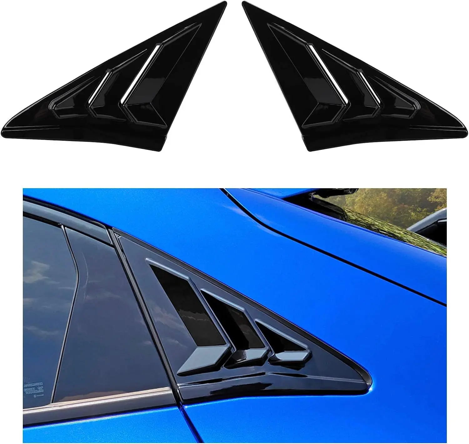 Honda Civic 10th Gen Accessories Rear Side Window Vent Louver Cover For ...