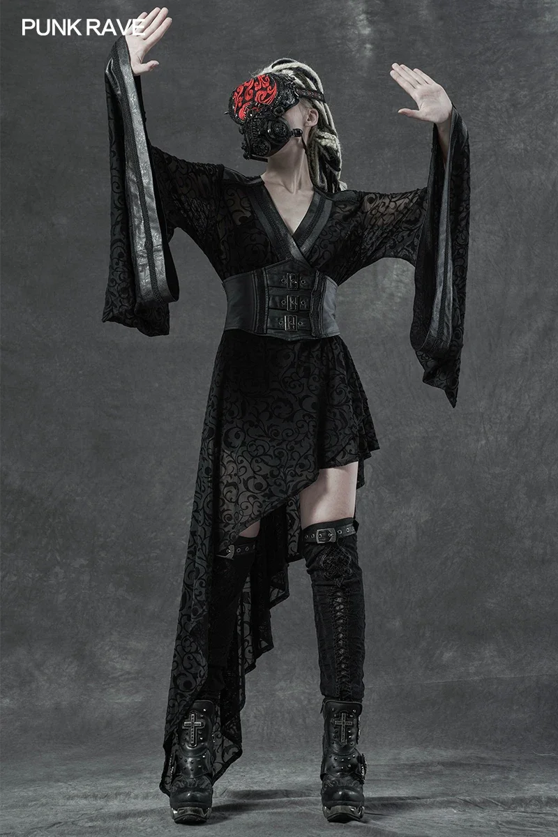 Punk Rave Gothic Dark Kimono Dress