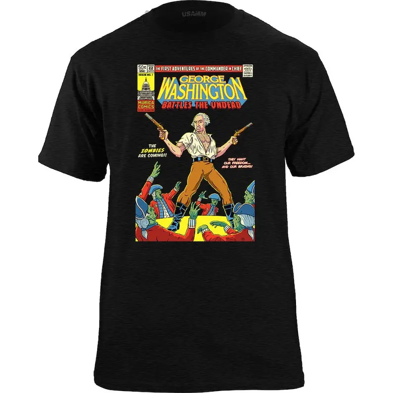 T-Shirt Vintage George Washington Comic
